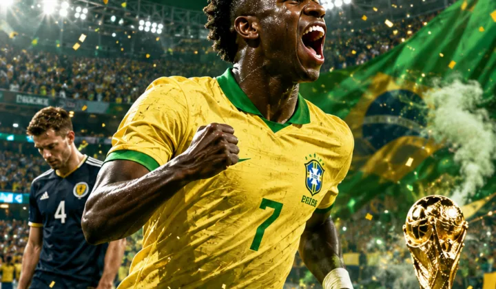 世界杯战报：维尼修斯双响，巴西3-0苏格兰头名出线