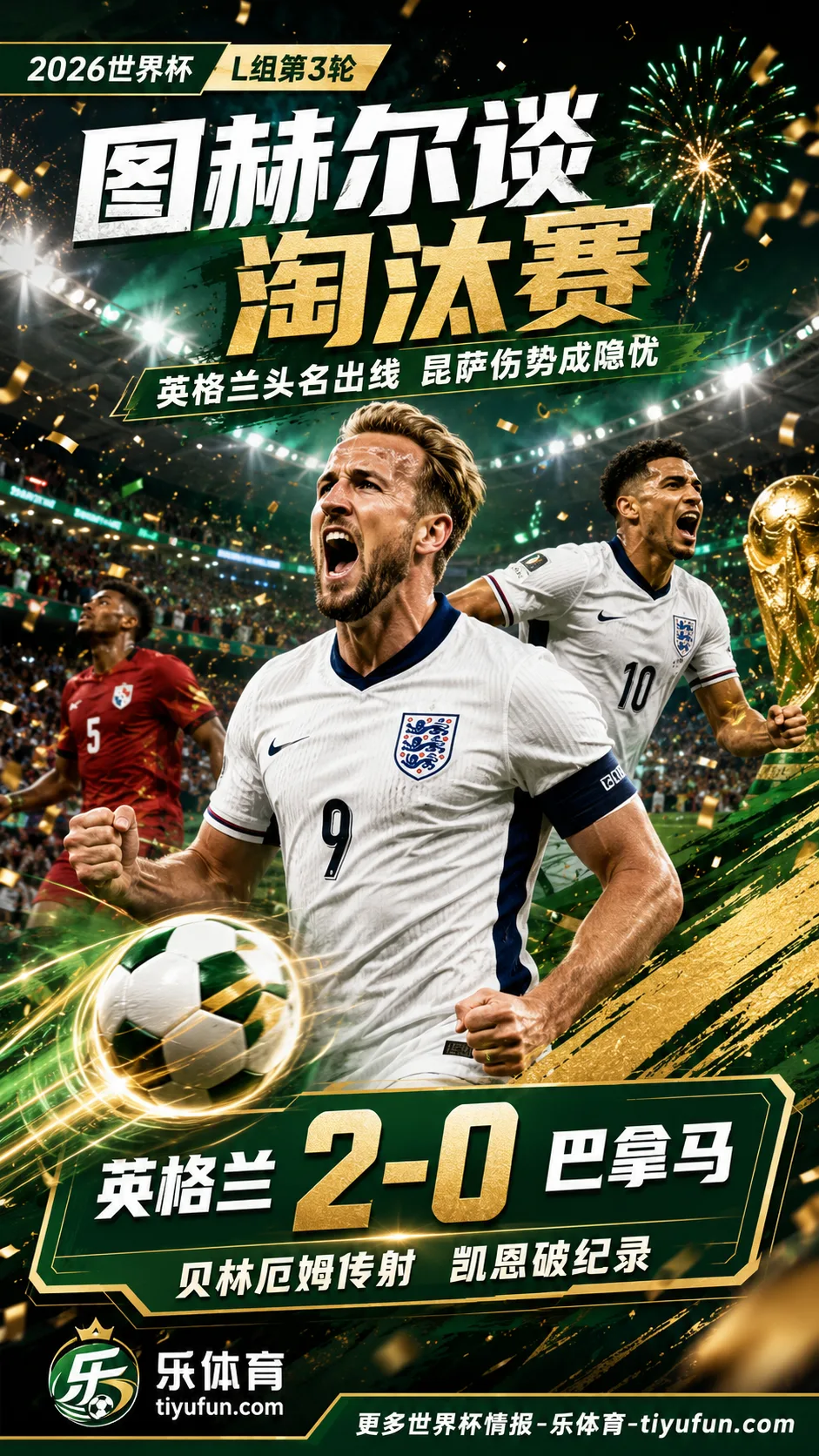 图赫尔谈淘汰赛：英格兰2-0巴拿马头名出线，昆萨伤势成隐忧