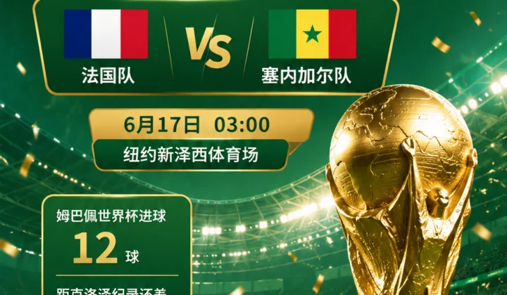 2026世界杯法国队首战塞内加尔：姆巴佩冲击历史射手榜，距克洛泽只差4球追平