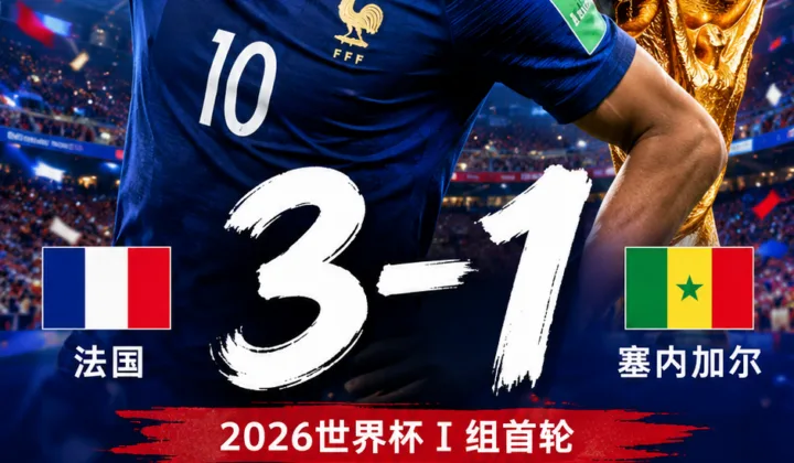 2026世界杯法国队3-1塞内加尔，姆巴佩双响后吹笛庆祝引热议