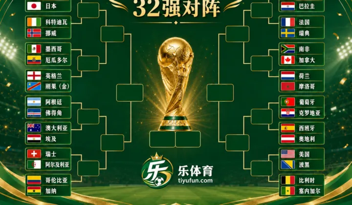 2026世界杯32强完整对阵：葡萄牙vs克罗地亚，巴西大战日本