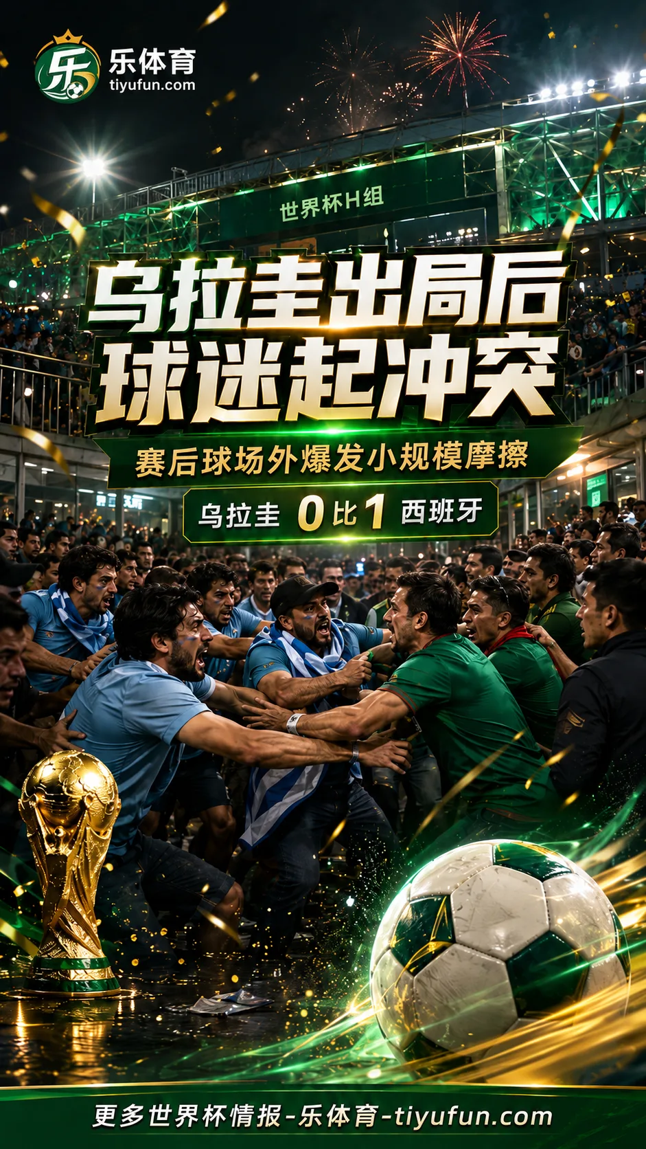 乌拉圭遭淘汰后场外起冲突，2026世界杯H组赛后球迷情绪升温