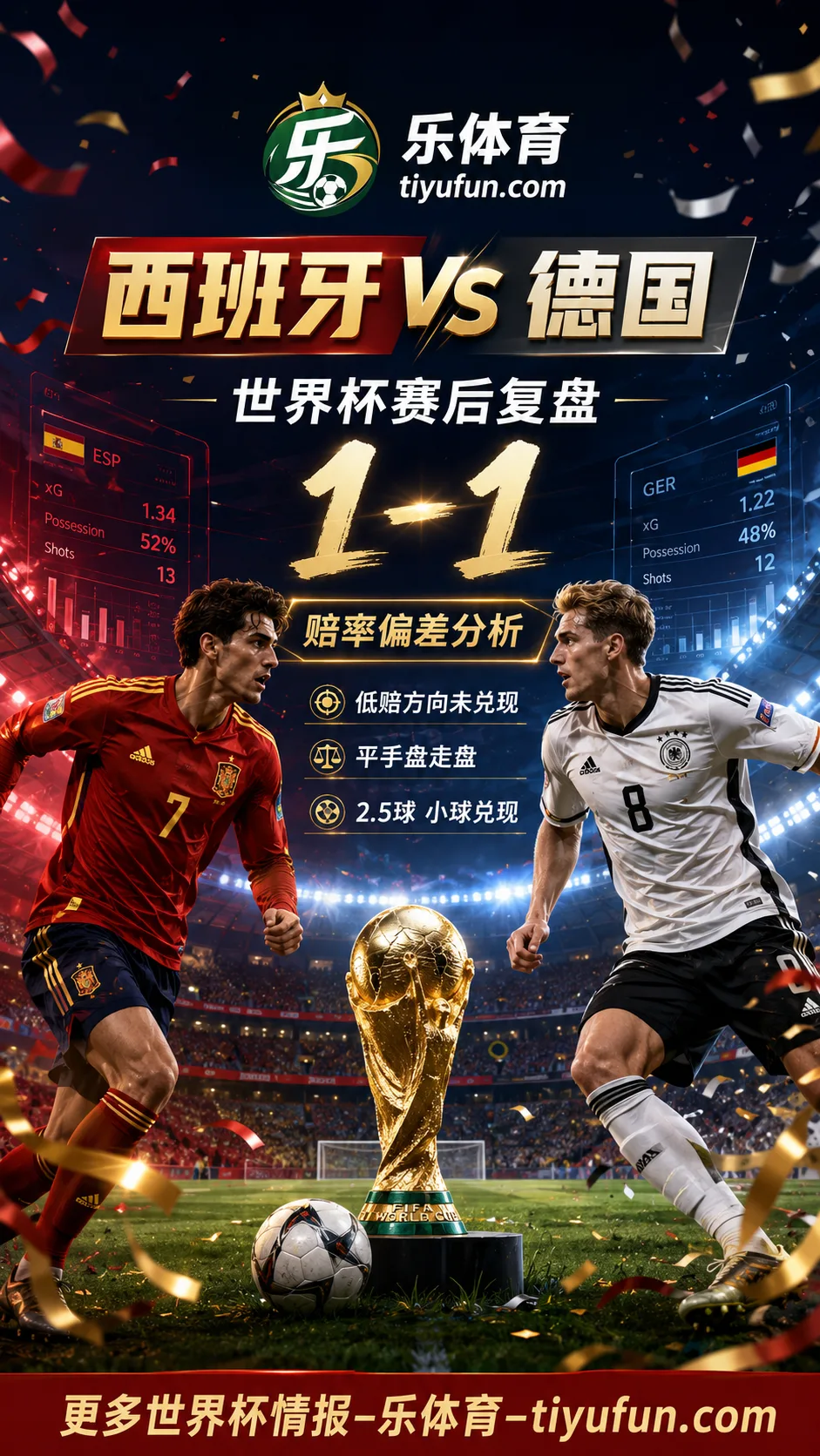 西班牙vs德国世界杯赛后复盘:1-1赔率偏差分析