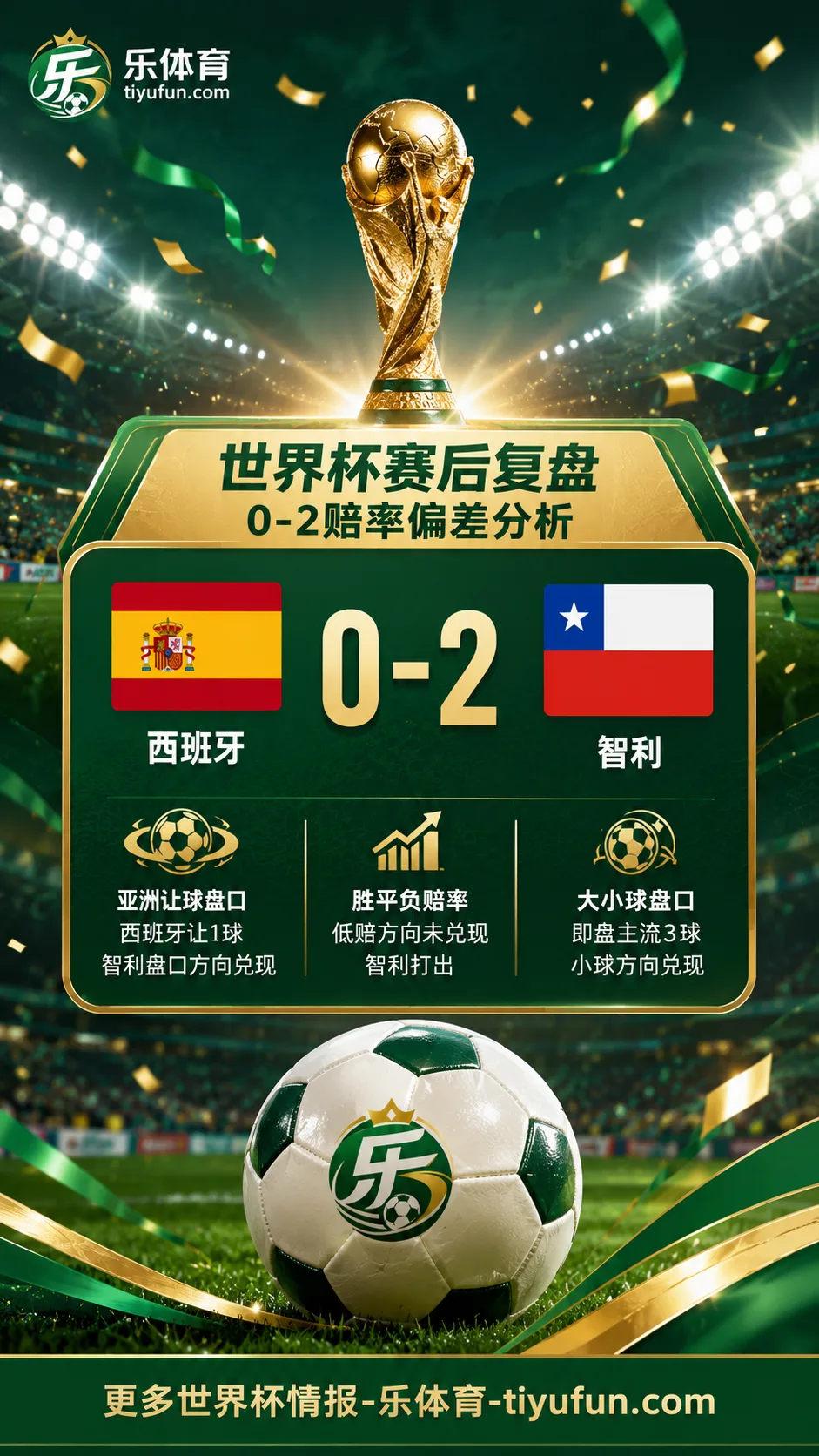 西班牙vs智利世界杯赛后复盘:0-2赔率偏差分析