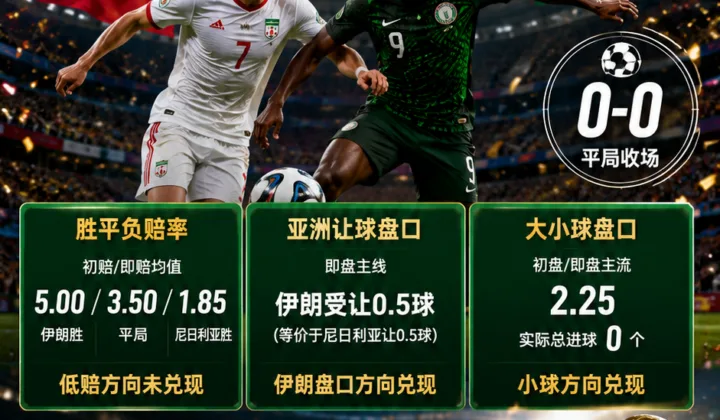 伊朗vs尼日利亚世界杯赛后复盘：0-0赔率偏差分析