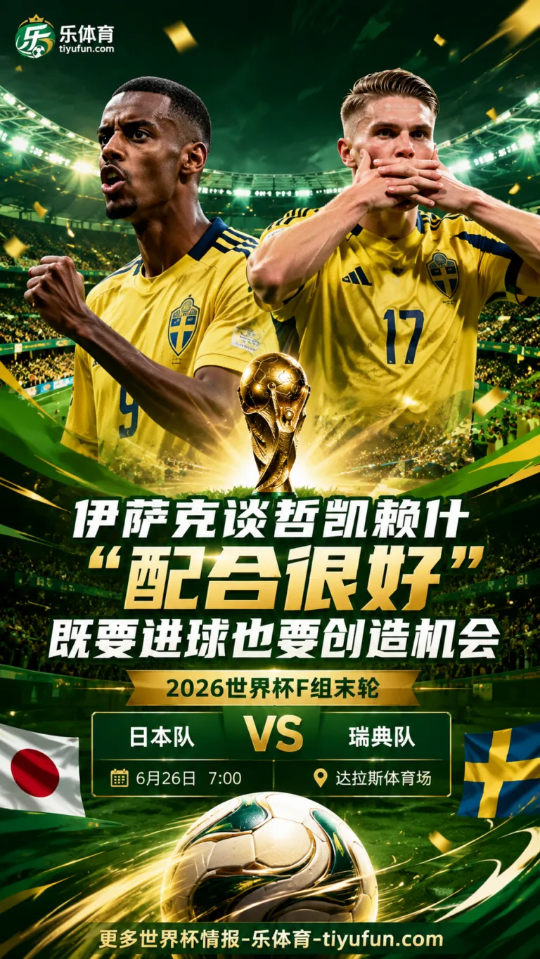 伊萨克：我和哲凯赖什配合很好，瑞典队迎日本争出线主动权