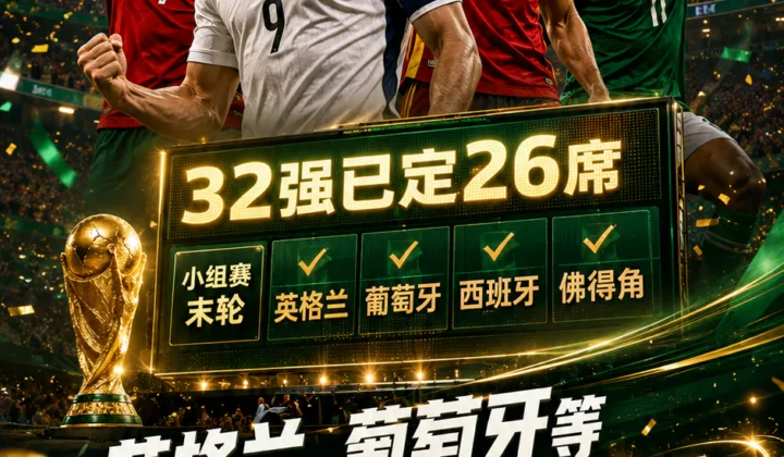 英格兰、葡萄牙等4分球队确认晋级，2026世界杯32强已定26席