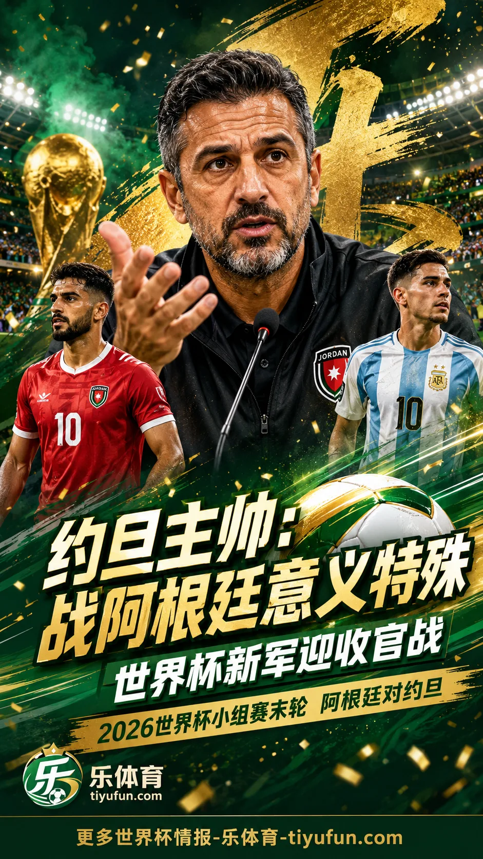 约旦主帅谈2026世界杯战阿根廷：面对世界冠军是约旦足球新历史