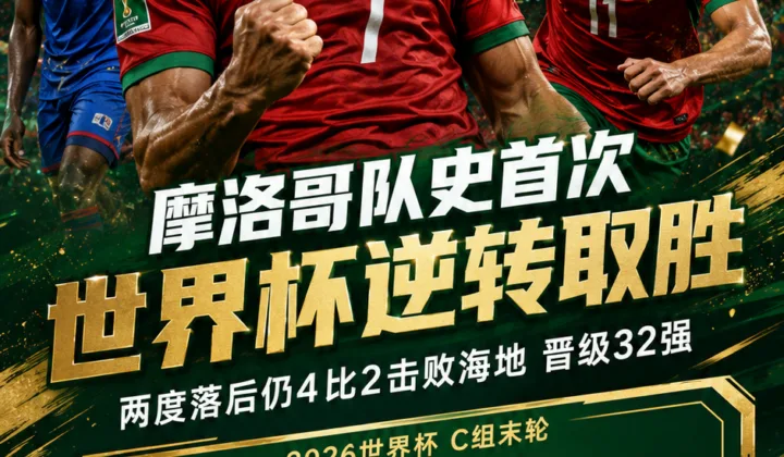战报｜摩洛哥4-2海地：队史首次世界杯逆转取胜，2026世界杯C组第二晋级