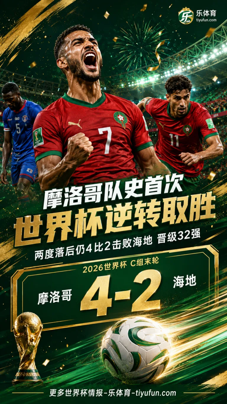 战报｜摩洛哥4-2海地：队史首次世界杯逆转取胜，2026世界杯C组第二晋级