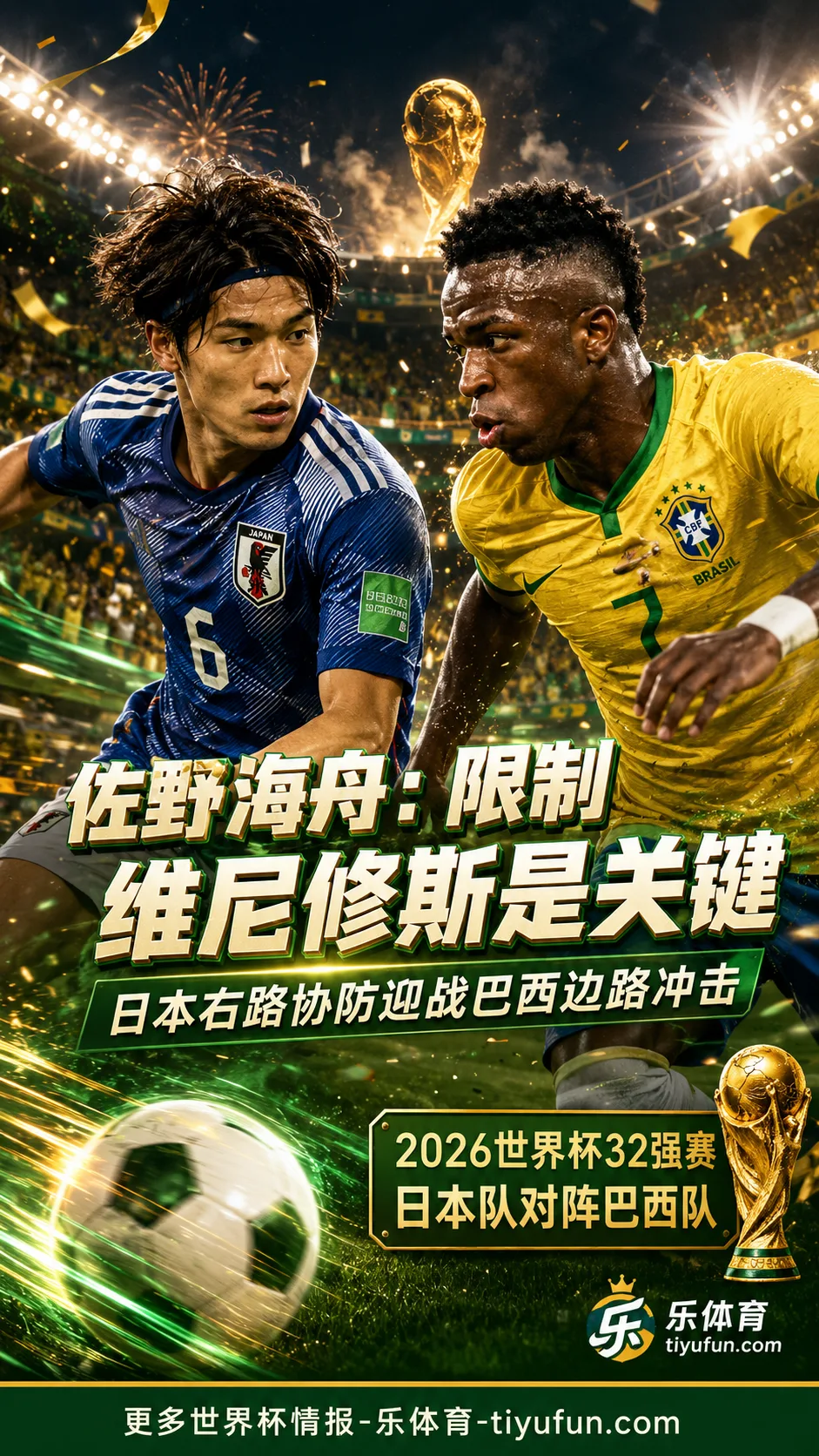 佐野海舟：战巴西应对维尼修斯是关键，日本队世界杯32强赛右路防守成焦点