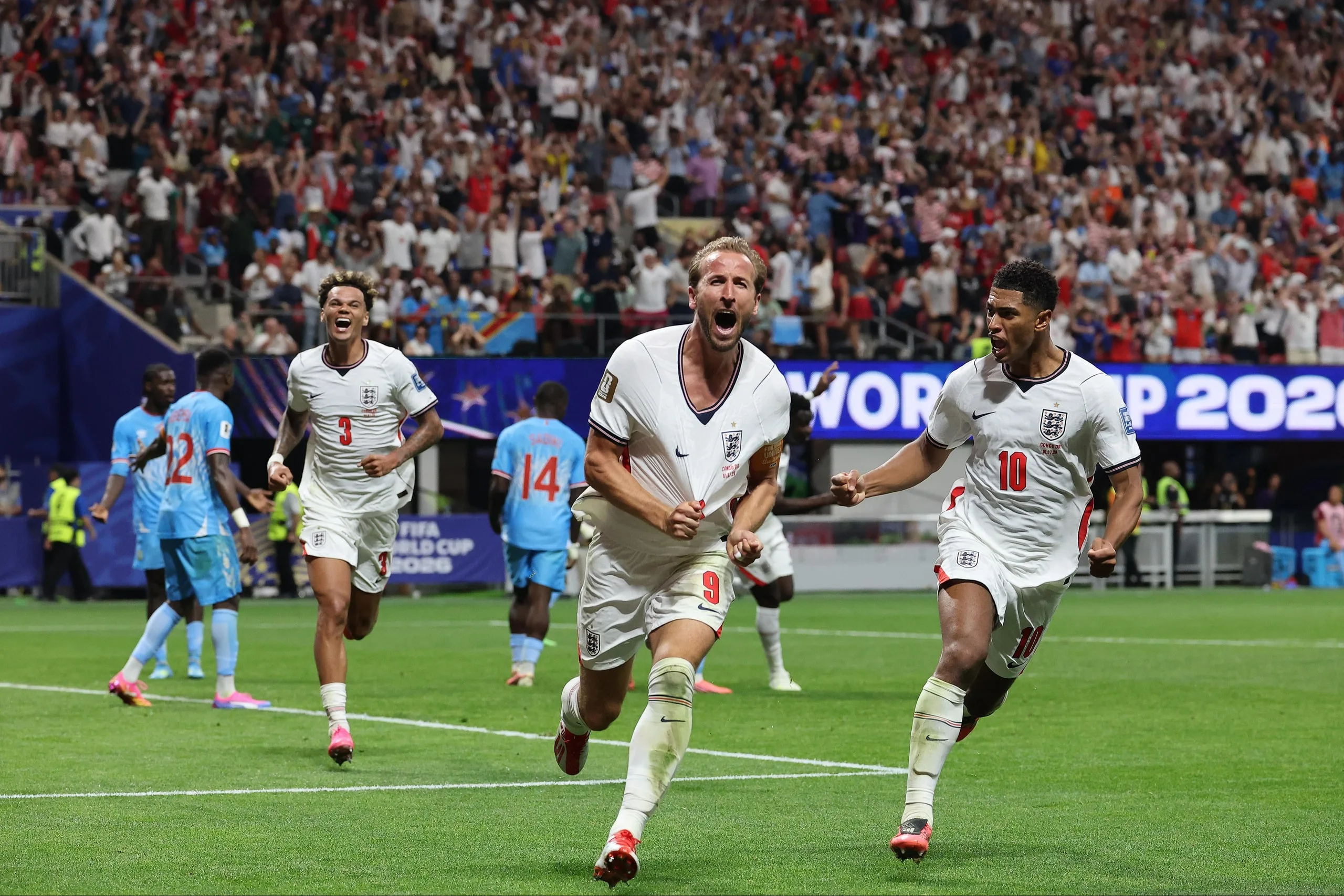 创造历史！英格兰2-1逆转民主刚果 凯恩双响助球队晋级世界杯16强