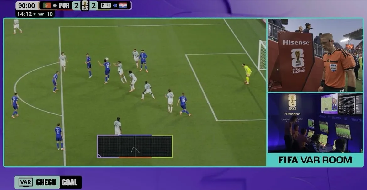 FIFA官方：足球内置芯片感应到了克罗地亚球员马塔诺维奇的接触