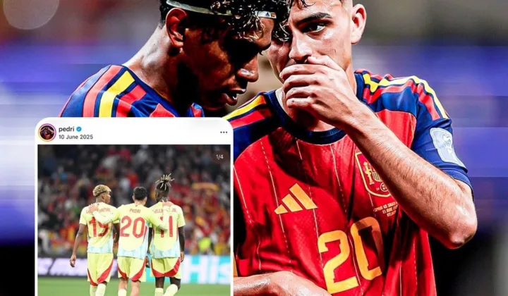 西班牙2-0法国挺进世界杯决赛，佩德里与亚马尔去年合影再引热议