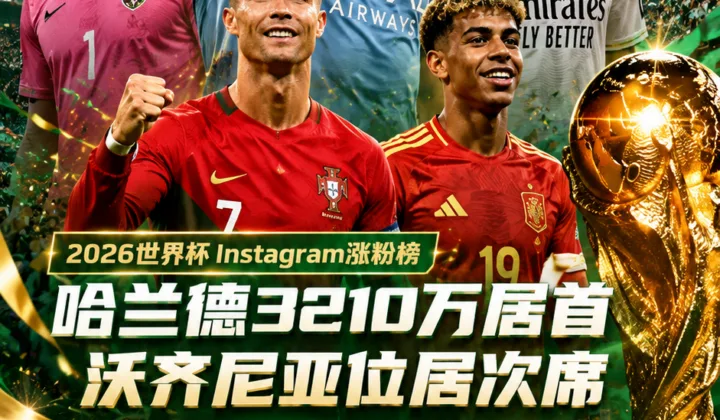 2026世界杯Instagram涨粉榜：哈兰德3210万居首，沃齐尼亚第二