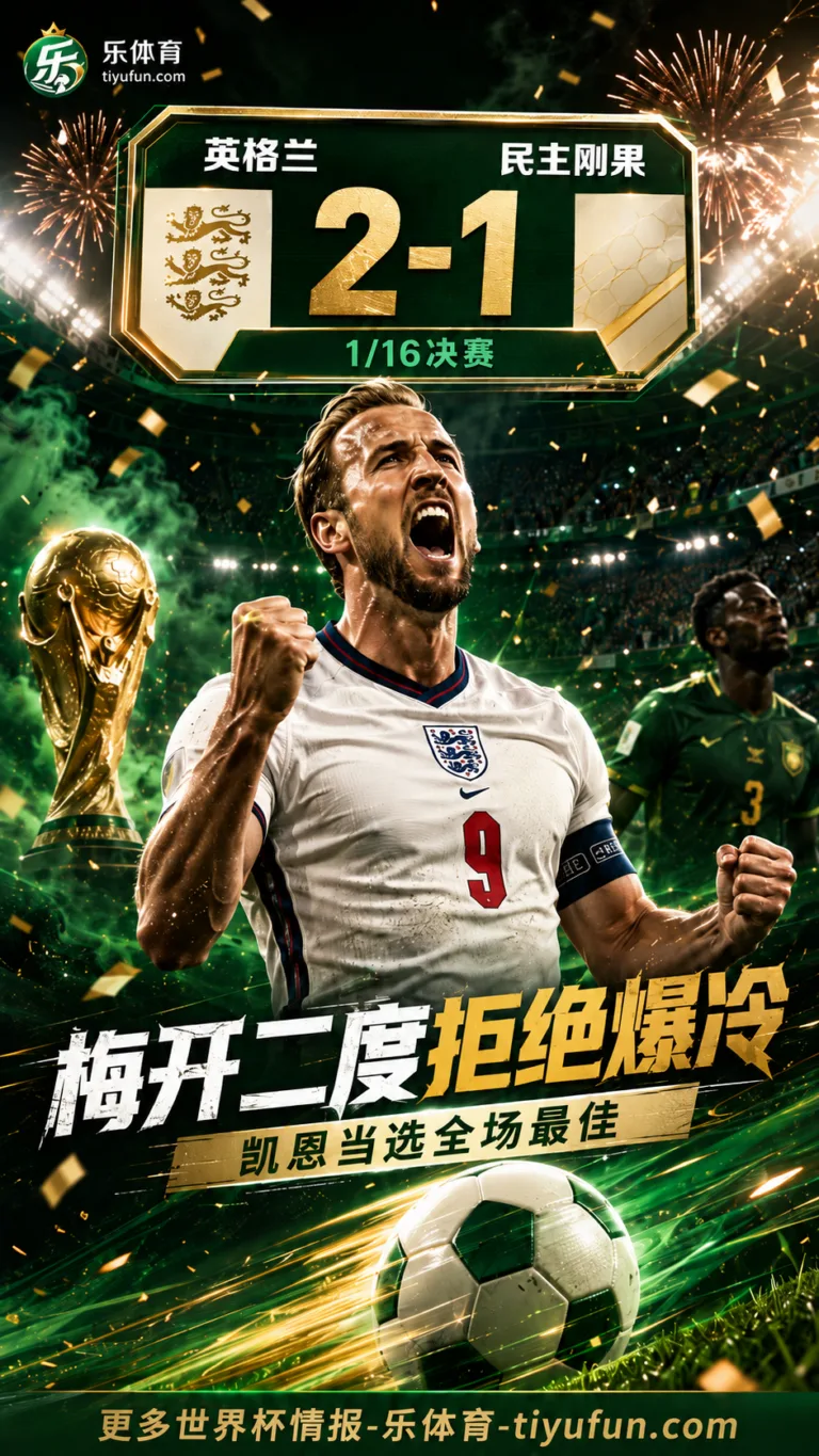 2026世界杯：凯恩梅开二度救主，英格兰2-1逆转民主刚果
