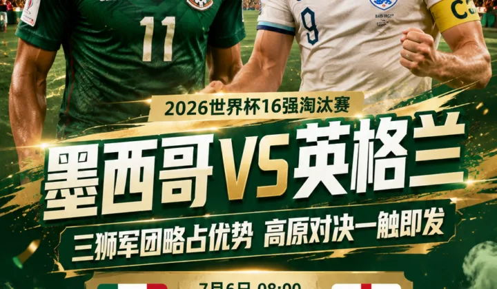 2026世界杯16强前瞻：墨西哥迎战英格兰，90分钟市场略倾三狮军团