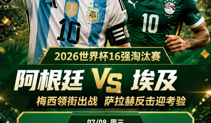 2026世界杯16强前瞻：阿根廷vs埃及，梅西萨拉赫领衔，市场优势偏向阿根廷