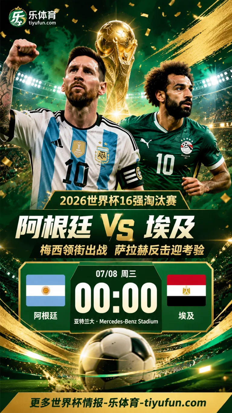 2026世界杯16强前瞻：阿根廷vs埃及，梅西萨拉赫领衔，市场优势偏向阿根廷