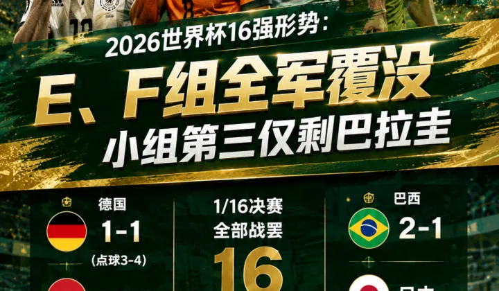 2026世界杯16强形势：E、F组全军覆没，小组第三仅剩巴拉圭
