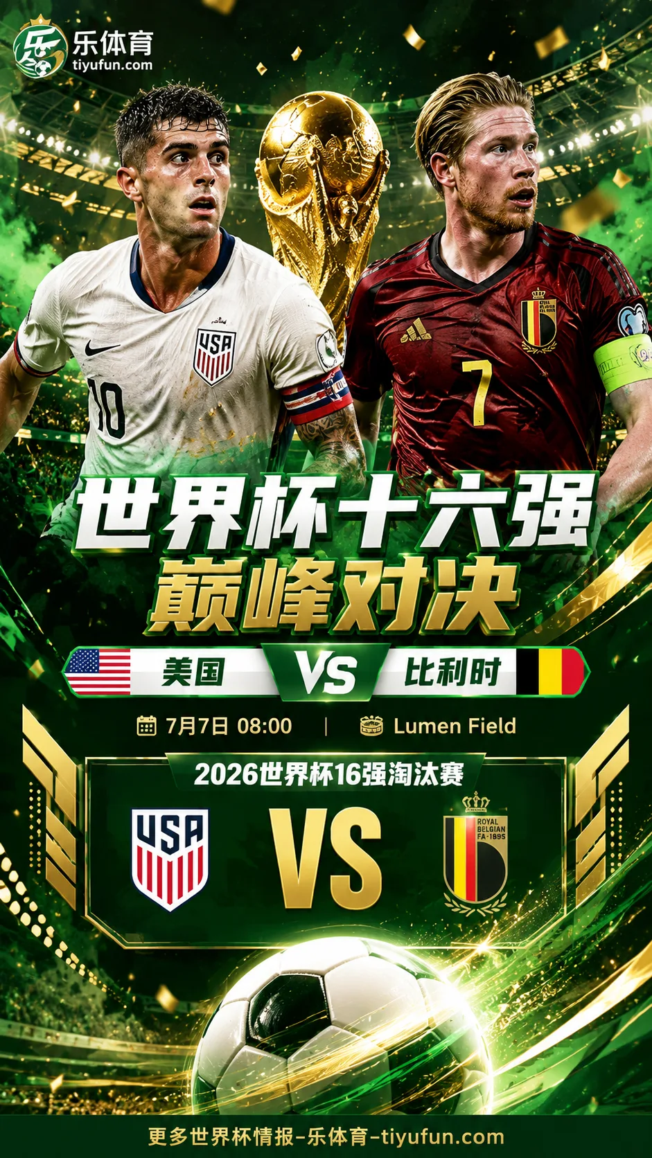 2026世界杯16强美国vs比利时前瞻：平手盘难分高下，90分钟市场略倾比利时