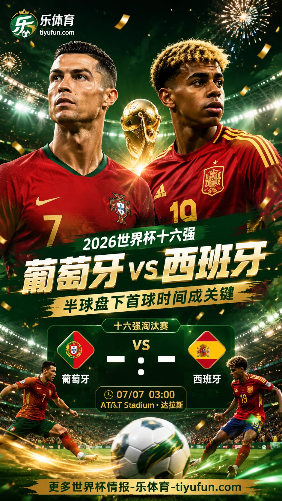 2026世界杯16强葡萄牙vs西班牙前瞻：西班牙90分钟更受支持，半球盘下首球时间成关键