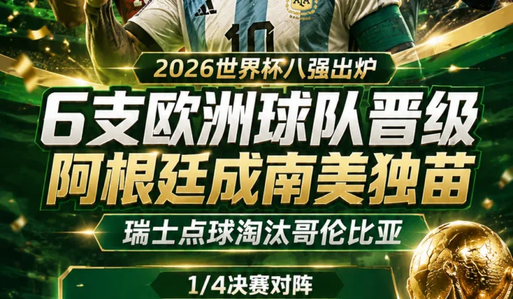2026世界杯8强有6支欧洲球队，阿根廷成南美独苗