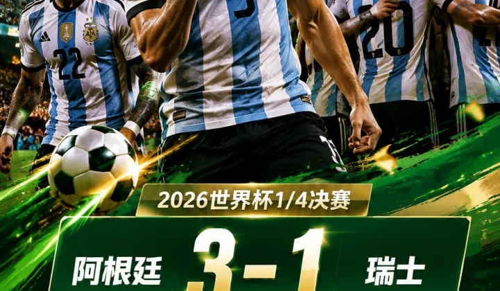 2026世界杯全场战报：梅西送助攻，阿尔瓦雷斯加时制胜，阿根廷3-1瑞士晋级四强