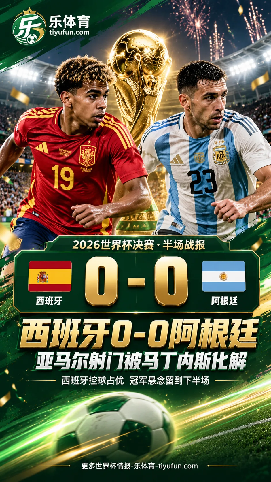 2026世界杯决赛前30分钟：西班牙仅1次射门，阿根廷0射门