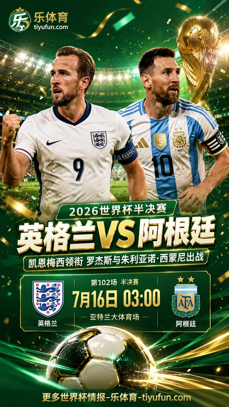 2026世界杯半决赛英格兰vs阿根廷首发：凯恩梅西领衔，罗杰斯与朱利亚诺·西蒙尼出战