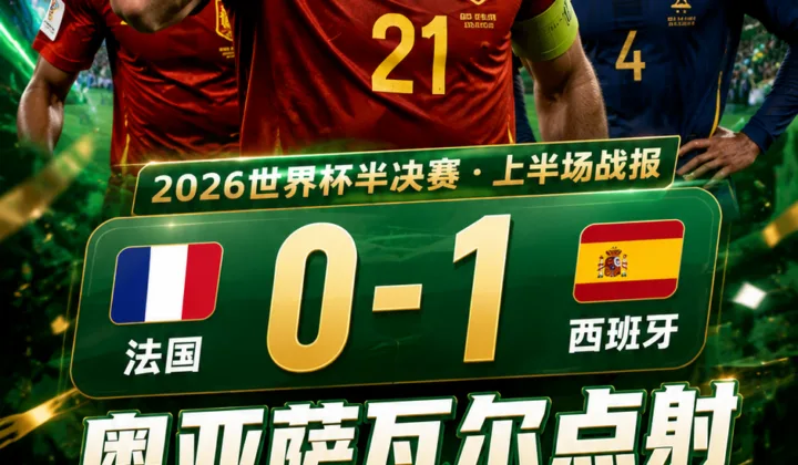 2026世界杯半场战报：奥亚萨瓦尔点射，西班牙1-0领先法国