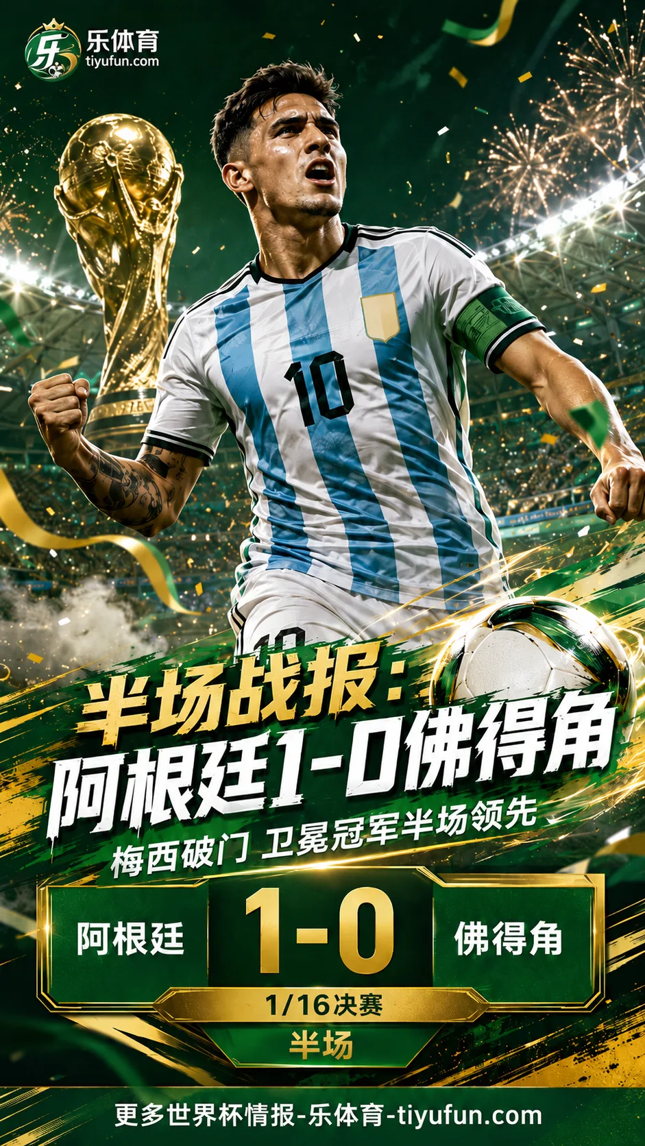 2026世界杯半场战报：梅西破门刷新纪录，阿根廷1-0佛得角