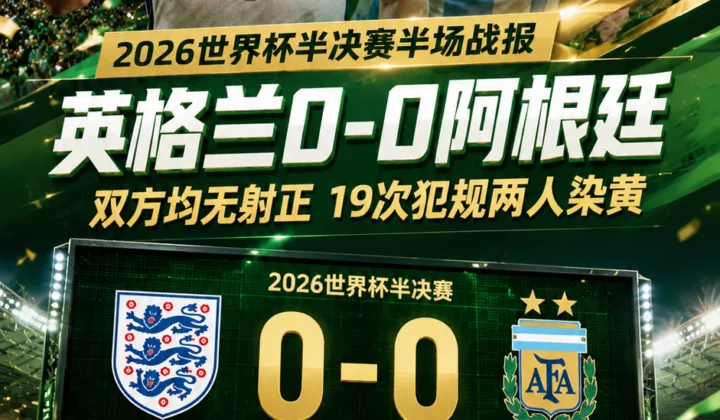 2026世界杯半场战报：英格兰0-0阿根廷，双方均无射正19次犯规