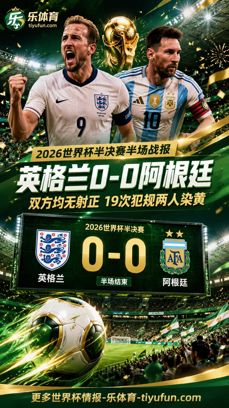 2026世界杯半场战报：英格兰0-0阿根廷，双方均无射正19次犯规