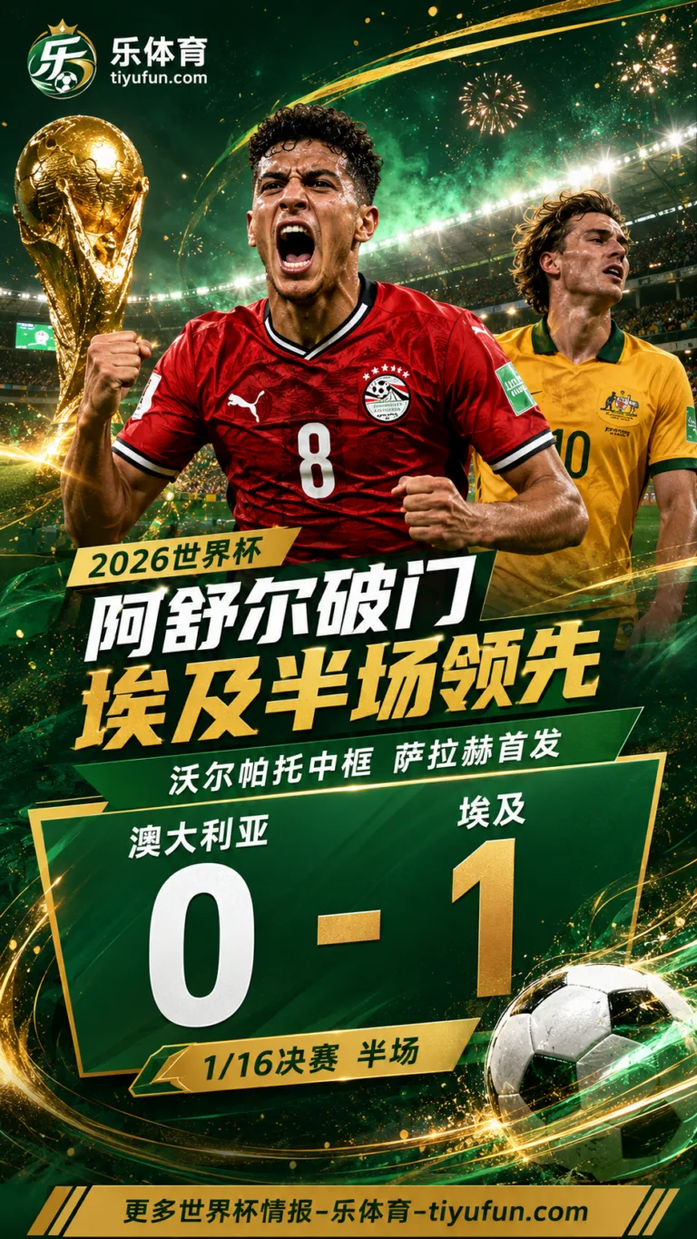 2026世界杯半场战报：阿舒尔头球破门，埃及1-0领先澳大利亚