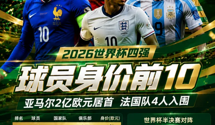 2026世界杯四强球员身价前10：亚马尔2亿欧元居首，法国队4人入围