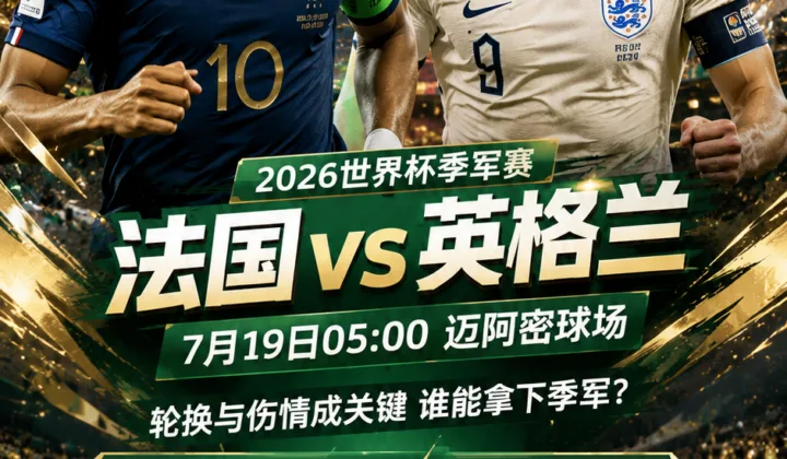 2026世界杯季军赛前瞻：法国7月19日对阵英格兰，轮换与伤情成关键
