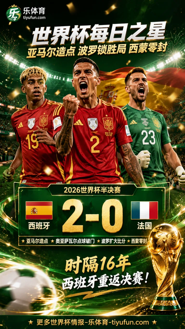2026世界杯每日之星：亚马尔造点，波罗破门，西蒙零封法国