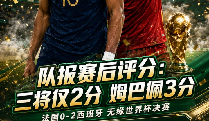 2026世界杯法国0-2西班牙：队报赛后评分三将2分，姆巴佩3分
