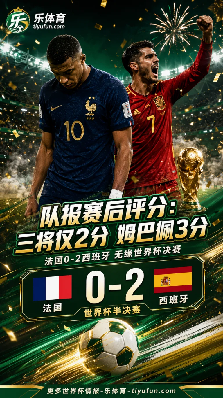 2026世界杯法国0-2西班牙：队报赛后评分三将2分，姆巴佩3分