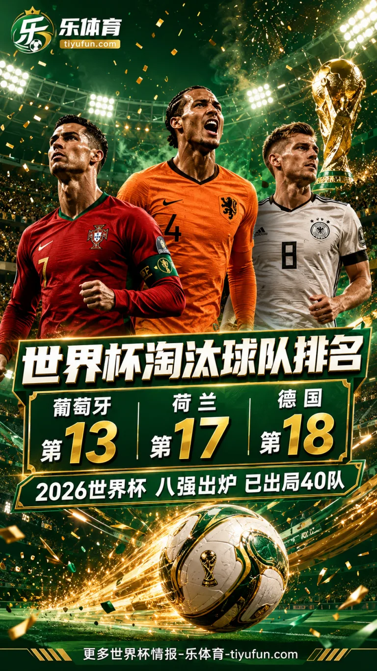 2026世界杯淘汰球队排名：葡萄牙第13，荷兰德国分列第17和第18