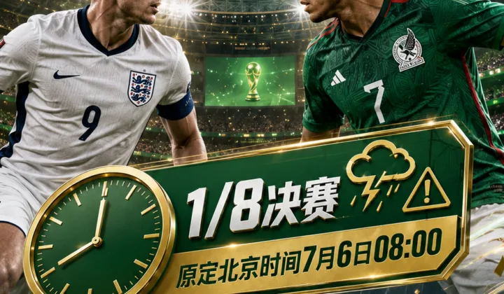 2026世界杯赛程更新：BBC称英格兰vs墨西哥曾因雷暴风险考虑提前6小时
