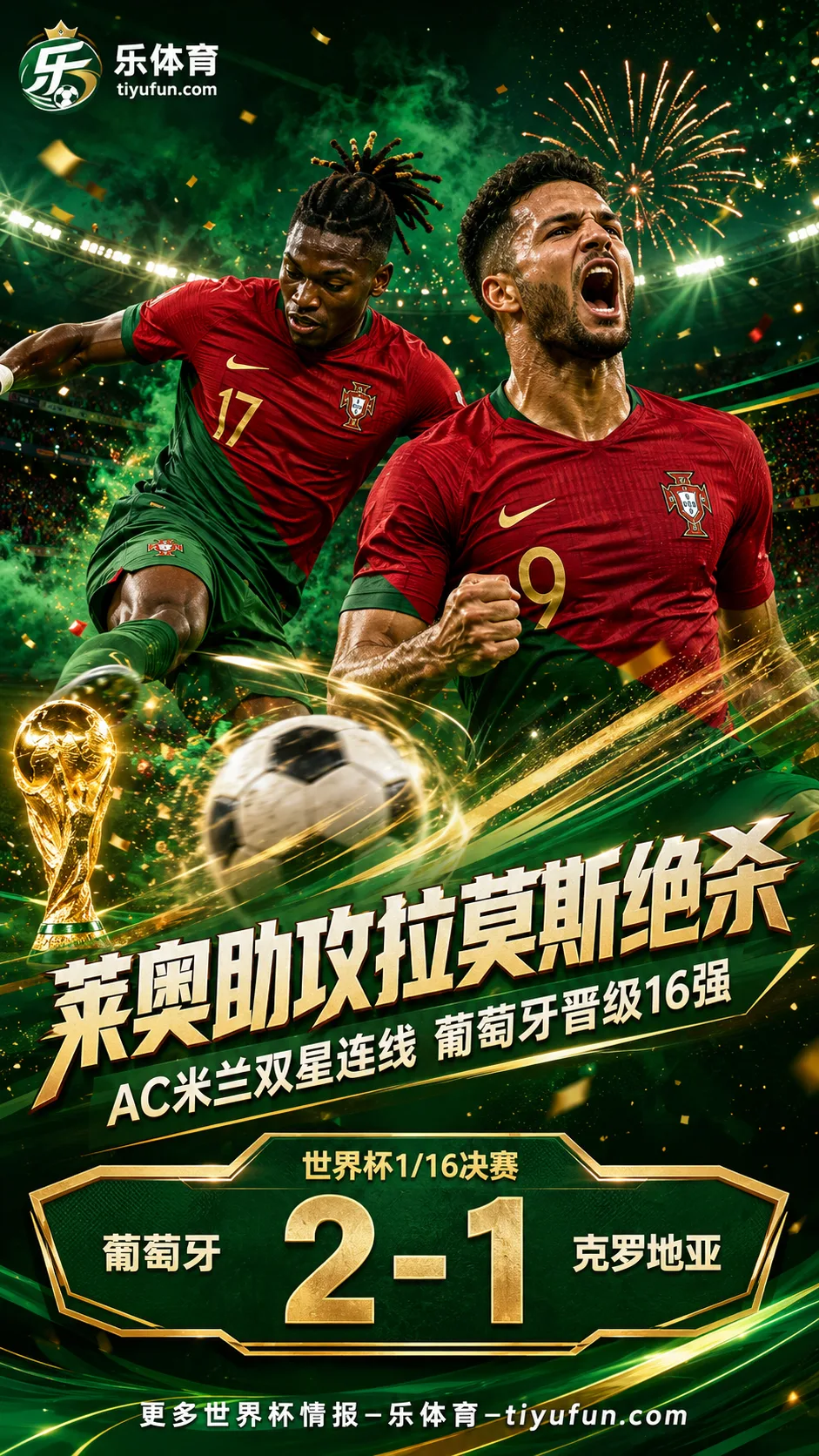 AC米兰球员1/16决赛表现：莱奥助攻拉莫斯绝杀，葡萄牙晋级世界杯16强