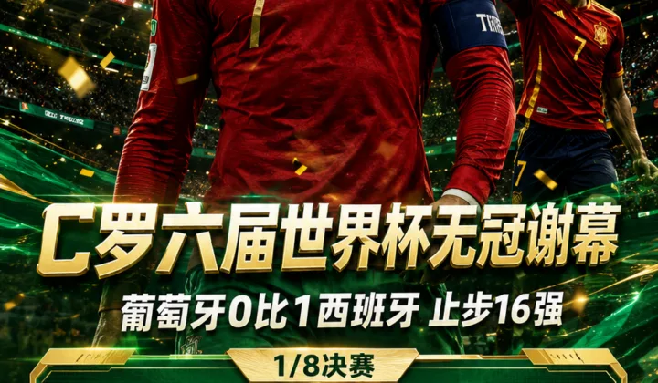 C罗国家队233场146球：葡萄牙0-1西班牙，六届世界杯无冠谢幕