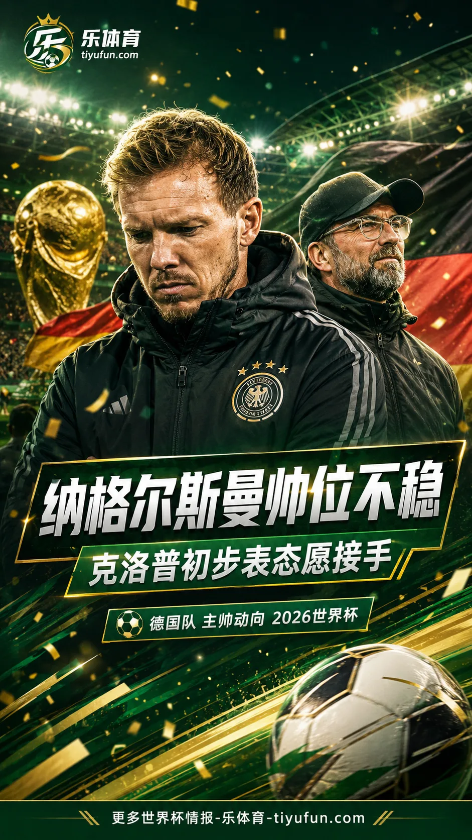 德天空：纳格尔斯曼帅位不稳，克洛普初步表态愿接手德国队