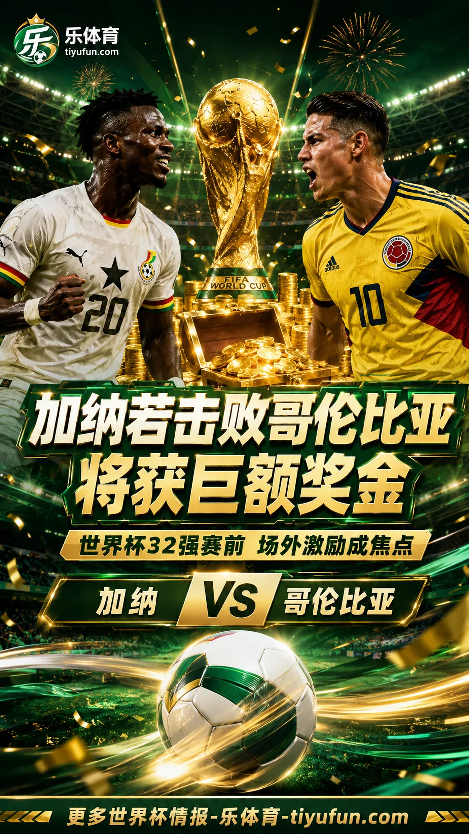 非洲媒体：加纳若淘汰哥伦比亚，世界杯晋级奖金成赛前焦点