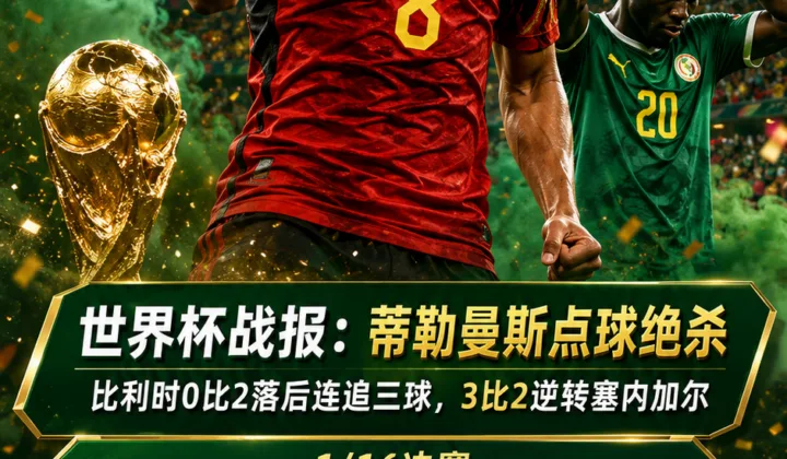 世界杯战报：蒂勒曼斯120+5点球绝杀，比利时3-2逆转塞内加尔