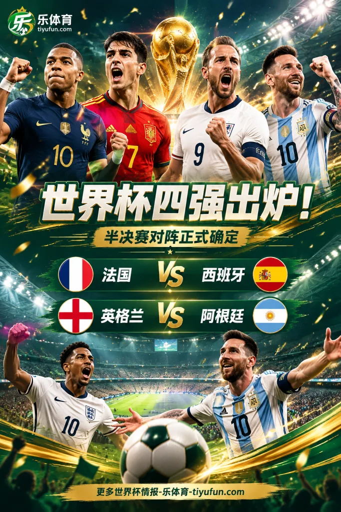 世界杯四强全部出炉：法国对阵西班牙，英格兰与阿根廷会师半决赛