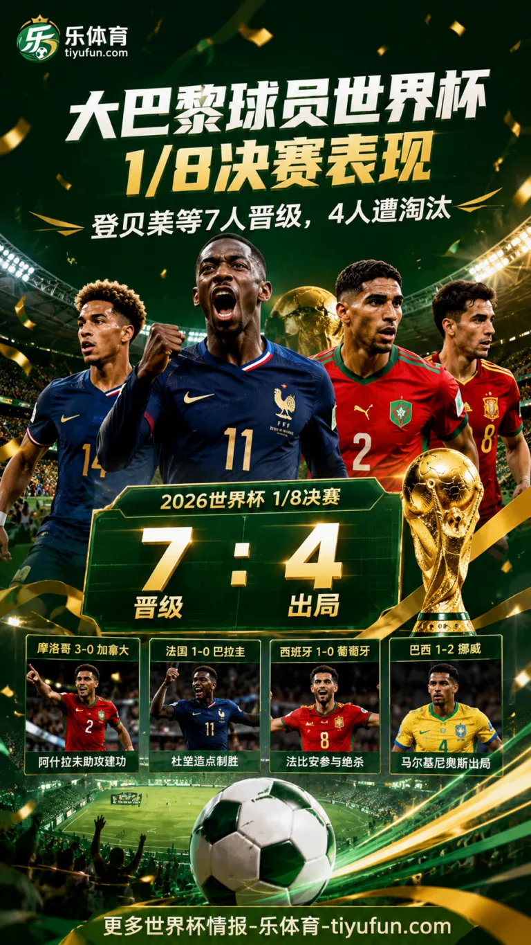 大巴黎球员世界杯1/8决赛表现：登贝莱等7人晋级，4人遭淘汰