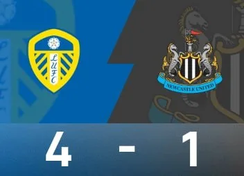 英超战报：利兹联4-1大胜纽卡，勒温传射助球队升至第三